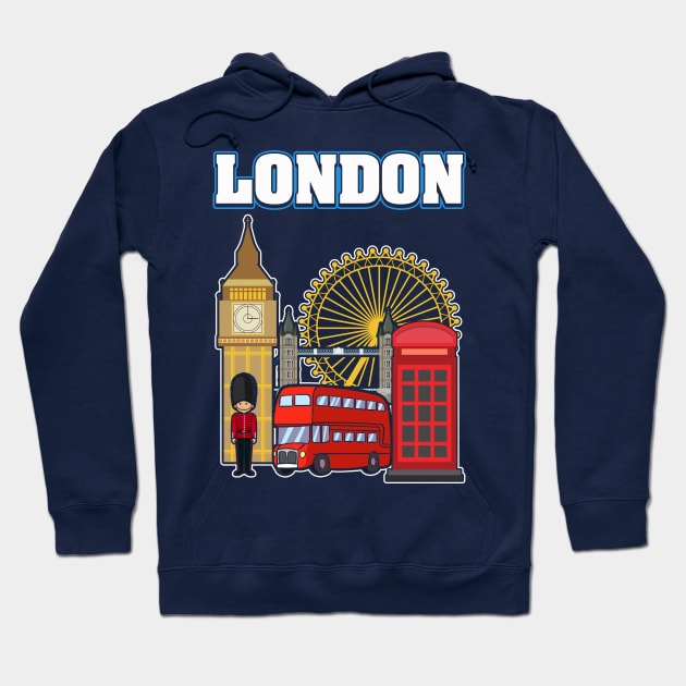 London Souvenir Gift Hoodie by SiGo